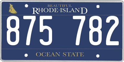 RI license plate 875782