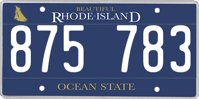 RI license plate 875783