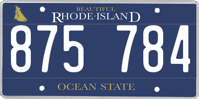 RI license plate 875784