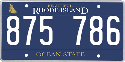 RI license plate 875786