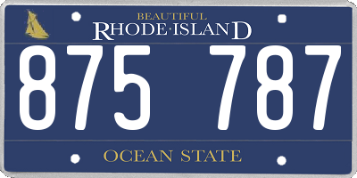 RI license plate 875787