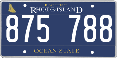 RI license plate 875788