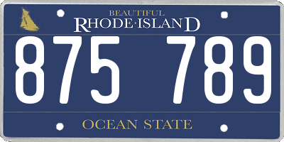 RI license plate 875789