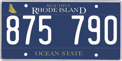 RI license plate 875790
