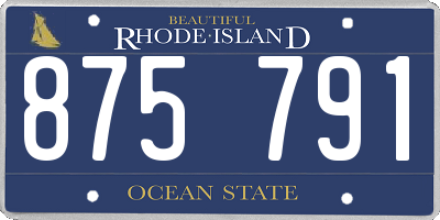 RI license plate 875791