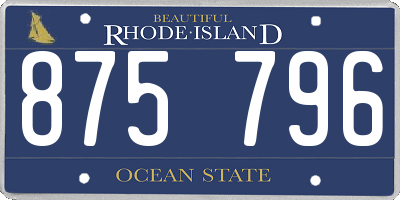 RI license plate 875796