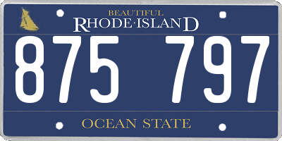 RI license plate 875797