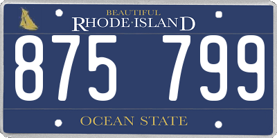 RI license plate 875799
