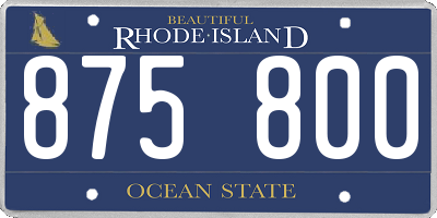 RI license plate 875800
