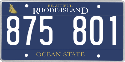 RI license plate 875801