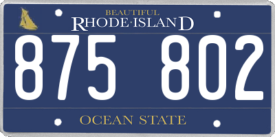 RI license plate 875802