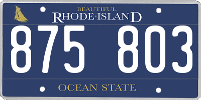 RI license plate 875803