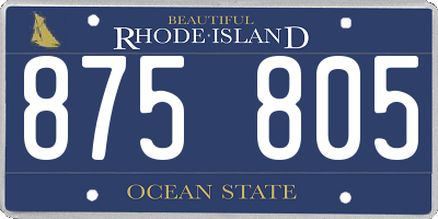 RI license plate 875805