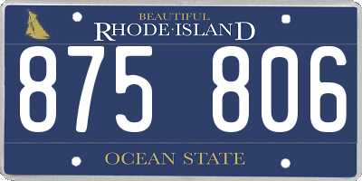 RI license plate 875806