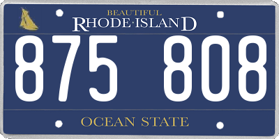 RI license plate 875808