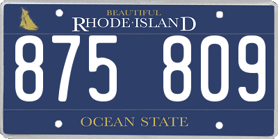 RI license plate 875809