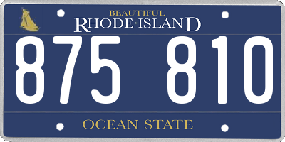 RI license plate 875810