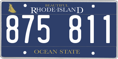 RI license plate 875811