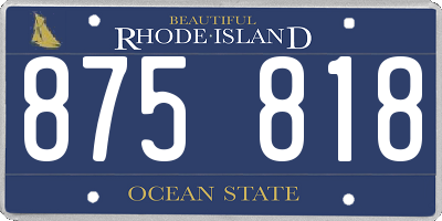 RI license plate 875818