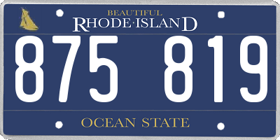 RI license plate 875819