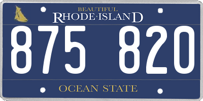 RI license plate 875820