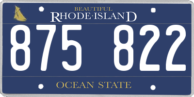 RI license plate 875822