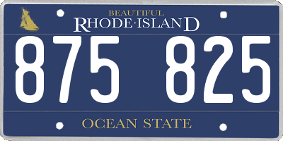 RI license plate 875825