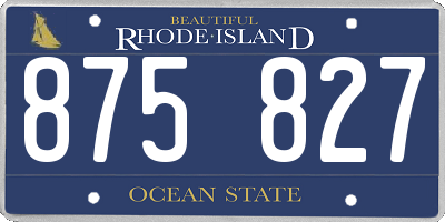 RI license plate 875827