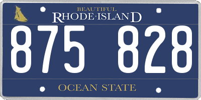 RI license plate 875828