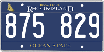 RI license plate 875829