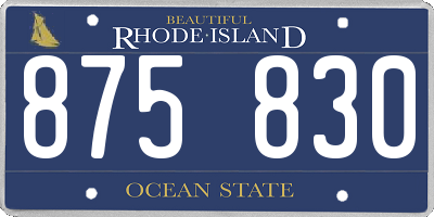 RI license plate 875830