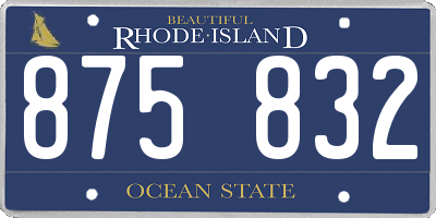 RI license plate 875832