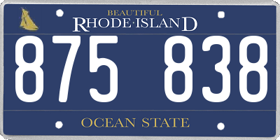 RI license plate 875838