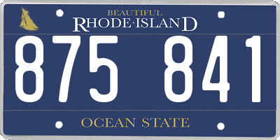 RI license plate 875841