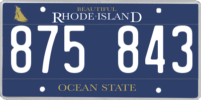 RI license plate 875843