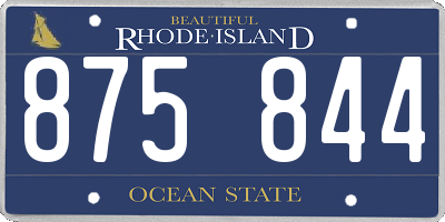 RI license plate 875844