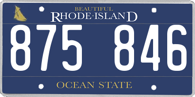 RI license plate 875846