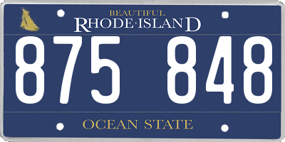 RI license plate 875848