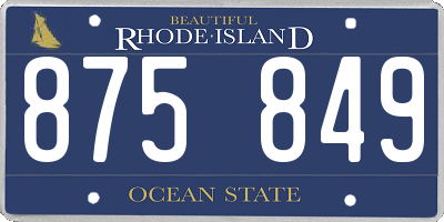 RI license plate 875849