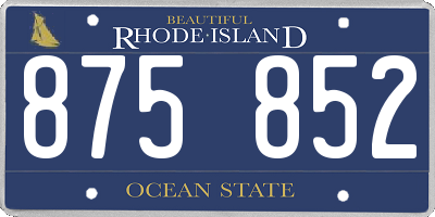 RI license plate 875852
