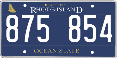 RI license plate 875854