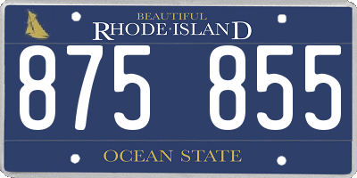 RI license plate 875855