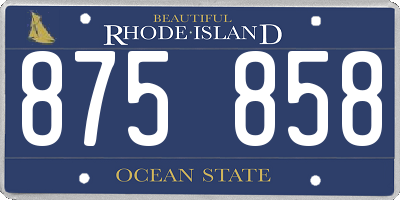 RI license plate 875858