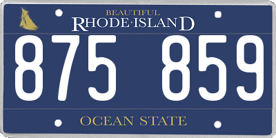 RI license plate 875859