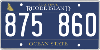 RI license plate 875860