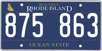 RI license plate 875863