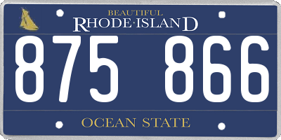 RI license plate 875866