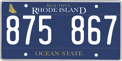 RI license plate 875867