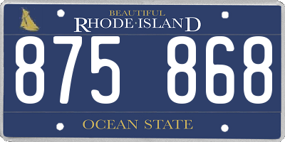 RI license plate 875868