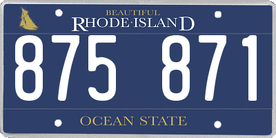 RI license plate 875871